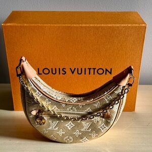 Louis Vuitton Monoglam Jacquard Canvas Metallic Gold Shoulder Bag